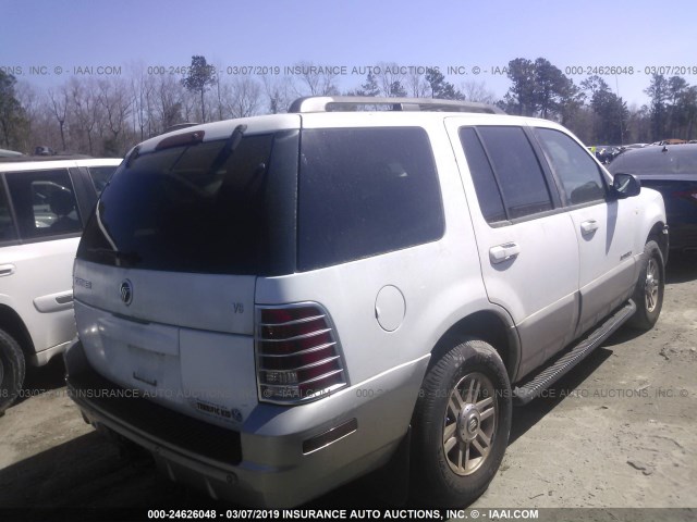 4M2DU66W52ZJ22284 - 2002 MERCURY MOUNTAINEER  WHITE photo 4