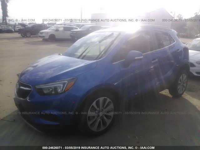 KL4CJASB9JB521412 - 2018 BUICK ENCORE PREFERRED BLUE photo 2