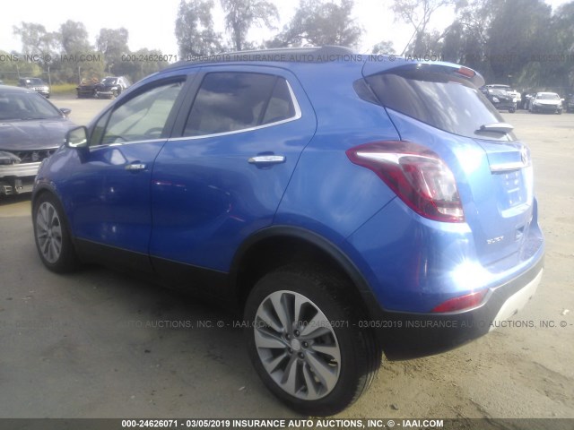 KL4CJASB9JB521412 - 2018 BUICK ENCORE PREFERRED BLUE photo 3