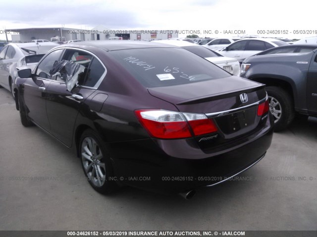 1HGCR2F55FA078537 - 2015 HONDA ACCORD SPORT MAROON photo 3