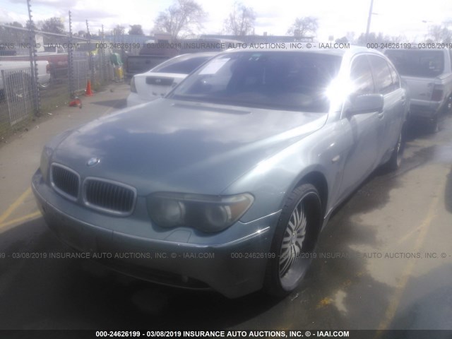 WBAGN63402DR04571 - 2002 BMW 745 LI Light Blue photo 2