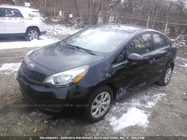 KNADM4A33D6205186 - 2013 KIA RIO LX BLACK photo 2