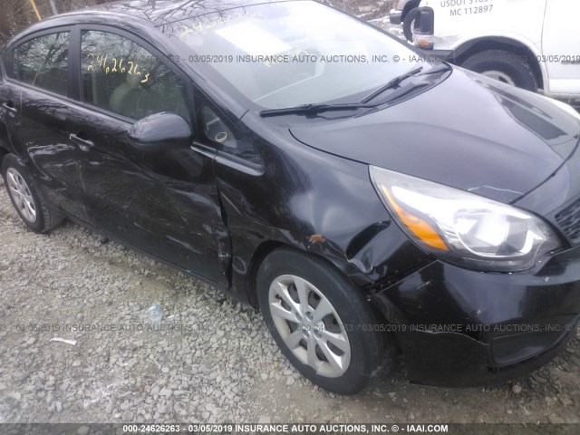 KNADM4A33D6205186 - 2013 KIA RIO LX BLACK photo 6