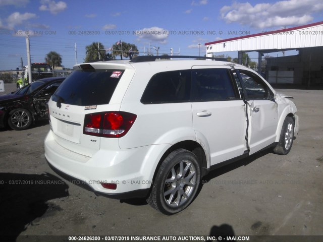 3C4PDCBB7ET250719 - 2014 DODGE JOURNEY SXT WHITE photo 4