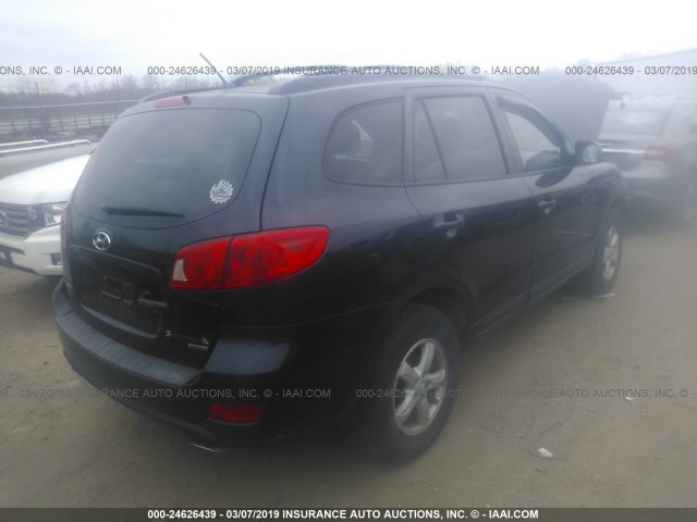 5NMSG73D77H012877 - 2007 HYUNDAI SANTA FE GLS BLACK photo 4