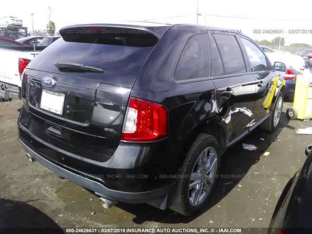 2FMDK3JC7DBB65114 - 2013 FORD EDGE SEL BLACK photo 4