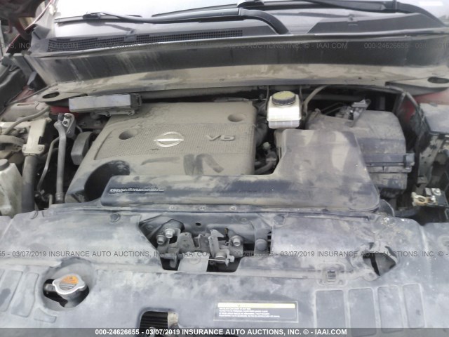 5N1AR2MN0EC712411 - 2014 NISSAN PATHFINDER S/SV/SL/PLATINUM RED photo 10