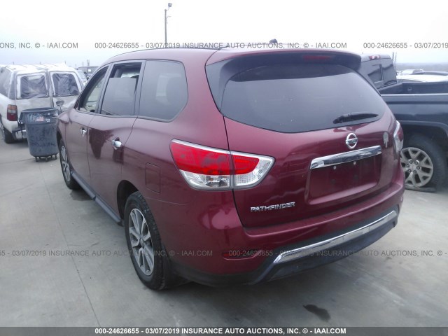5N1AR2MN0EC712411 - 2014 NISSAN PATHFINDER S/SV/SL/PLATINUM RED photo 3