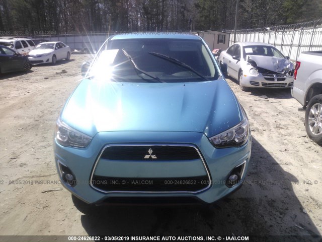 4A4AP4AU9EE011171 - 2014 MITSUBISHI OUTLANDER SPORT SE Light Blue photo 6