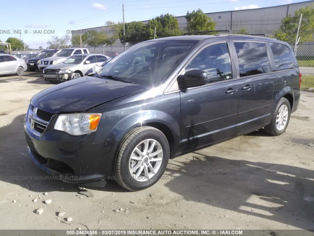 2C4RDGCGXDR820188 - 2013 DODGE GRAND CARAVAN SXT BLUE photo 2