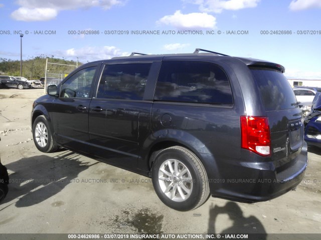 2C4RDGCGXDR820188 - 2013 DODGE GRAND CARAVAN SXT BLUE photo 3