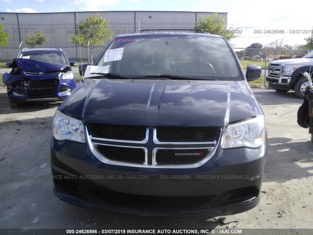 2C4RDGCGXDR820188 - 2013 DODGE GRAND CARAVAN SXT BLUE photo 6