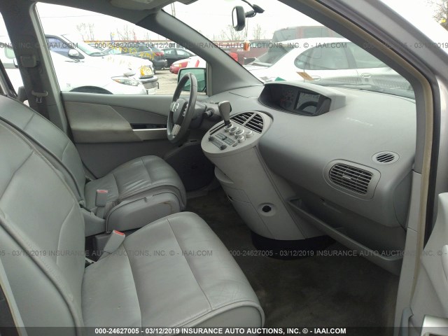 5N1BV28U95N120902 - 2005 NISSAN QUEST S/SE/SL SILVER photo 5