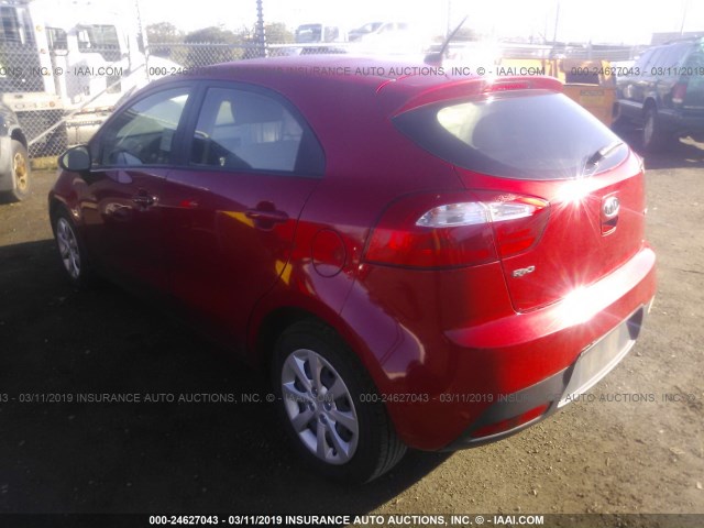 KNADM5A37D6109129 - 2013 KIA RIO LX RED photo 3