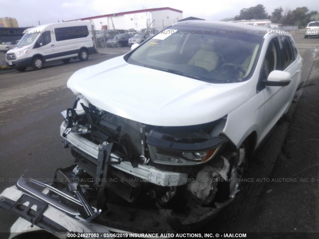 2FMTK3J92FBB56033 - 2015 FORD EDGE SEL WHITE photo 2