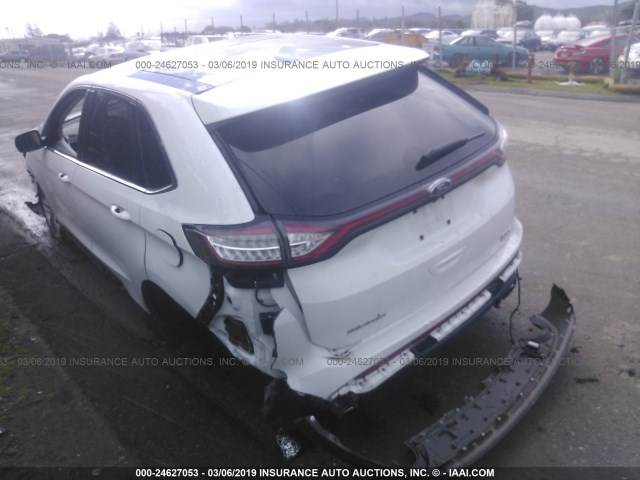 2FMTK3J92FBB56033 - 2015 FORD EDGE SEL WHITE photo 3