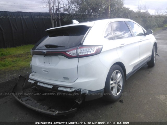 2FMTK3J92FBB56033 - 2015 FORD EDGE SEL WHITE photo 4