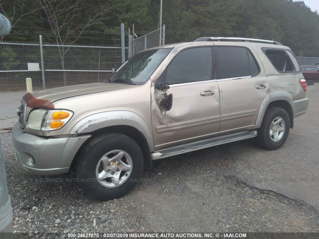 5TDZT34A01S048440 - 2001 TOYOTA SEQUOIA SR5 TAN photo 2