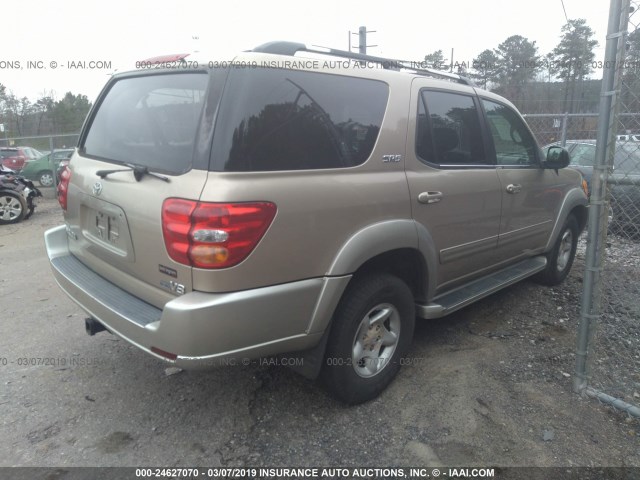 5TDZT34A01S048440 - 2001 TOYOTA SEQUOIA SR5 TAN photo 4