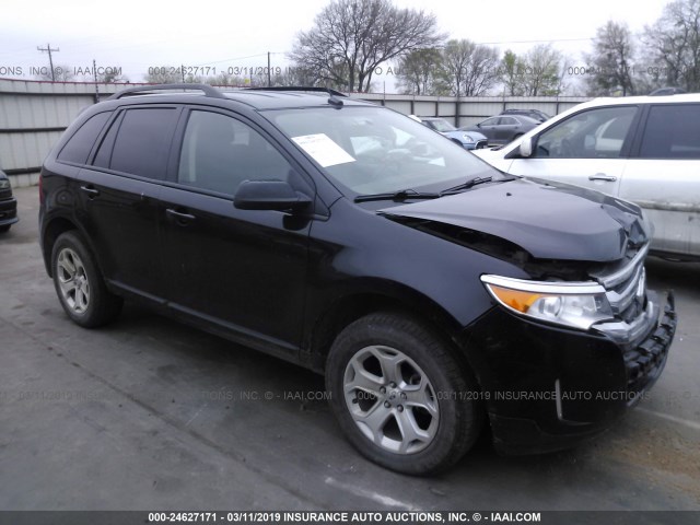 2FMDK3JC0EBB67045 - 2014 FORD EDGE SEL BLACK photo 1