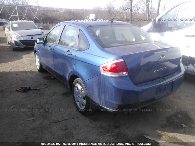 1FAHP34N48W243945 - 2008 FORD FOCUS S/SE BLUE photo 3