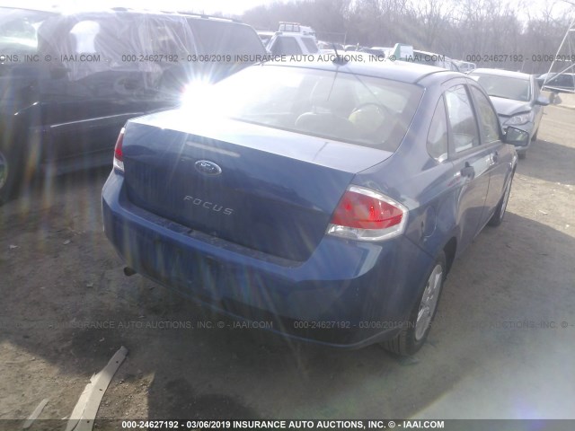 1FAHP34N48W243945 - 2008 FORD FOCUS S/SE BLUE photo 4