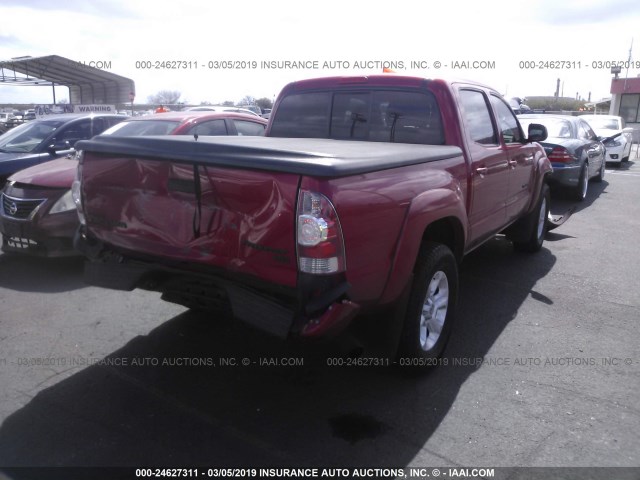 3TMJU4GN5BM117445 - 2011 TOYOTA TACOMA DOUBLE CAB PRERUNNER RED photo 4