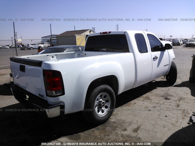 1GTEC19X79Z154183 - 2009 GMC SIERRA C1500 WHITE photo 4