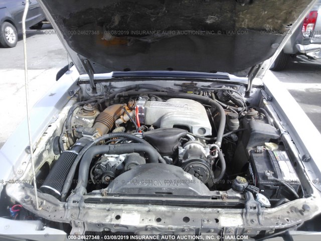 1FACP41E8NF101758 - 1992 FORD MUSTANG LX SILVER photo 10