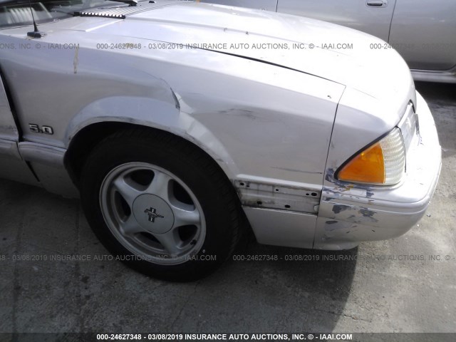 1FACP41E8NF101758 - 1992 FORD MUSTANG LX SILVER photo 6