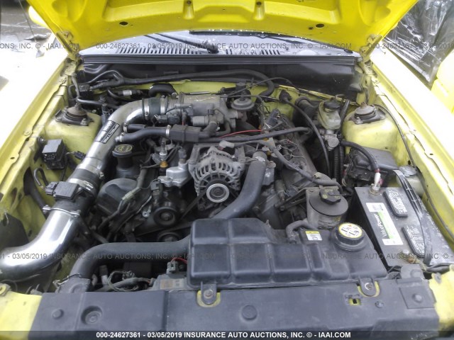 1FAFP42XX1F186917 - 2001 FORD MUSTANG GT YELLOW photo 10