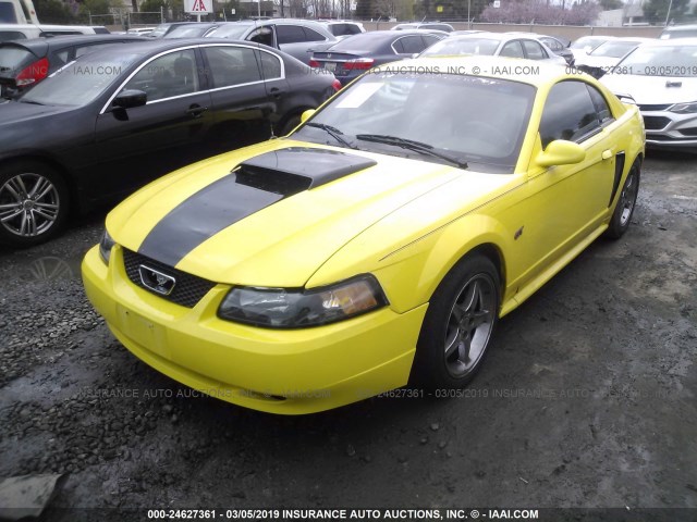 1FAFP42XX1F186917 - 2001 FORD MUSTANG GT YELLOW photo 2