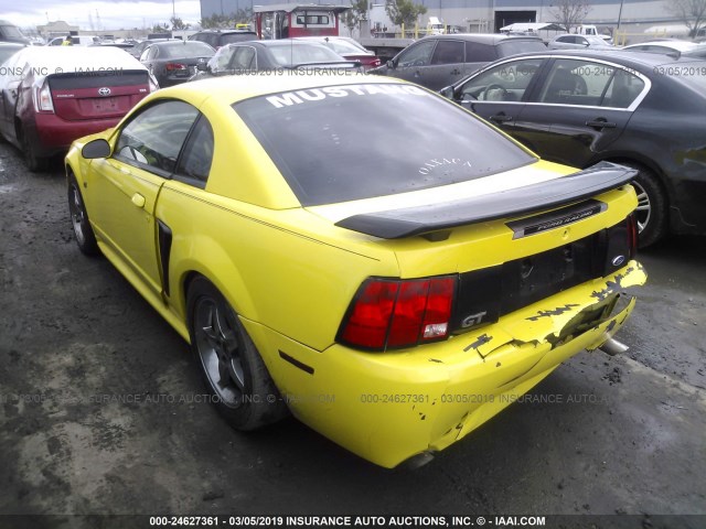 1FAFP42XX1F186917 - 2001 FORD MUSTANG GT YELLOW photo 3