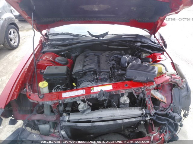 2B3CJ4DV9AH265375 - 2010 DODGE CHALLENGER SE RED photo 10