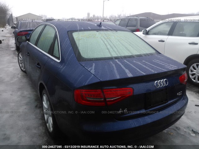 WAUFFAFL7DN035883 - 2013 AUDI A4 PREMIUM PLUS BLUE photo 3