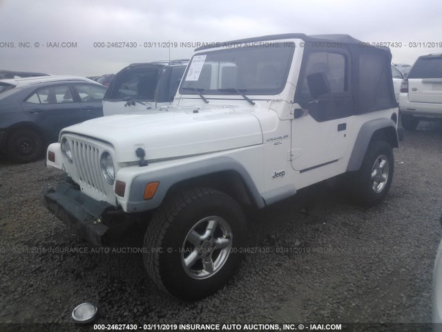 1J4FY19SXVP516646 - 1997 JEEP WRANGLER / TJ SPORT WHITE photo 2