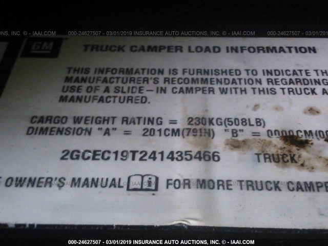 2GCEC19T241435466 - 2004 CHEVROLET SILVERADO C1500 GRAY photo 9