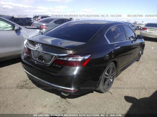 1HGCR2F56GA187543 - 2016 HONDA ACCORD SPORT Dark Brown photo 4