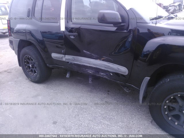 5N1AN08U88C518263 - 2008 NISSAN XTERRA OFF ROAD/S/SE BLACK photo 6