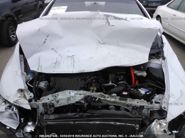 JHMFA36289S004783 - 2009 HONDA CIVIC HYBRID WHITE photo 10