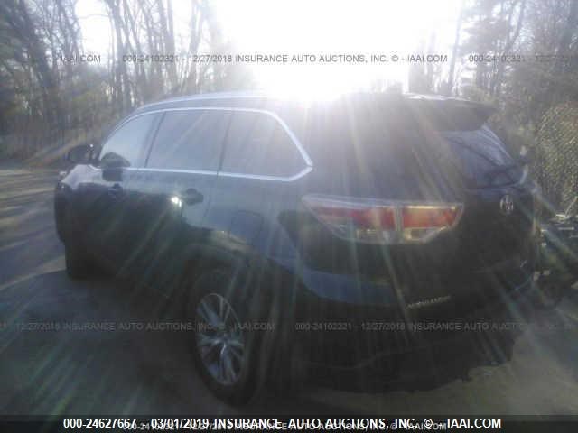 5TDJKRFH5FS099615 - 2015 TOYOTA HIGHLANDER XLE BLACK photo 3