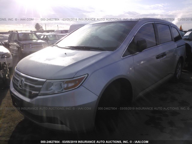 5FNRL5H25DB077651 - 2013 HONDA ODYSSEY LX SILVER photo 2