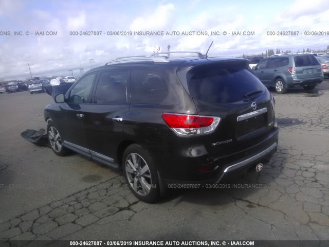 5N1AR2MN5FC627159 - 2015 NISSAN PATHFINDER S/SV/SL/PLATINUM GREEN photo 3