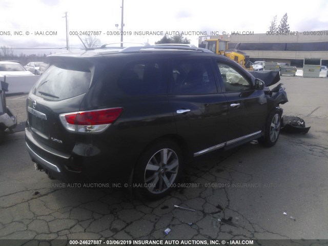 5N1AR2MN5FC627159 - 2015 NISSAN PATHFINDER S/SV/SL/PLATINUM GREEN photo 4