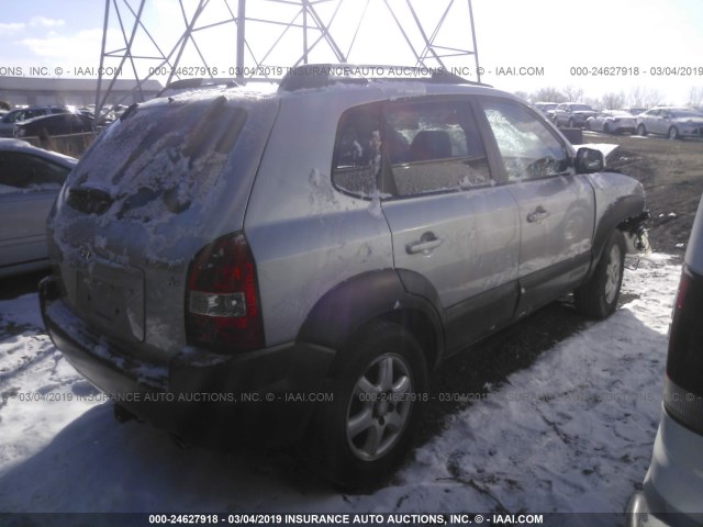 KM8JN12D95U072600 - 2005 HYUNDAI TUCSON GLS/LX SILVER photo 4