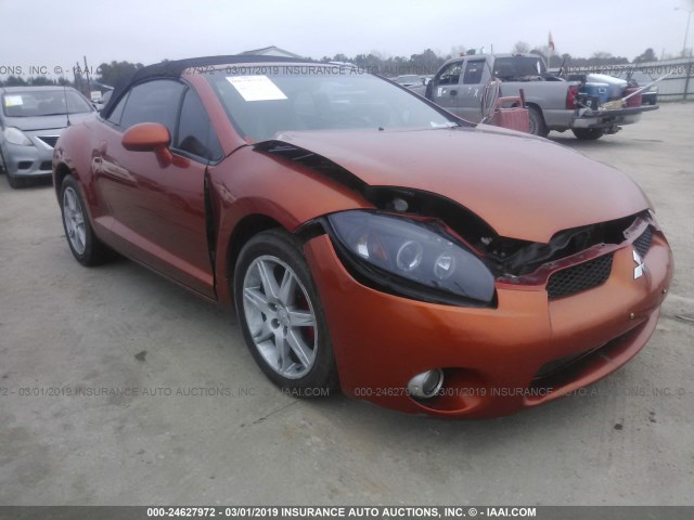 4A3AL35T27E010586 - 2007 MITSUBISHI ECLIPSE SPYDER GT ORANGE photo 1