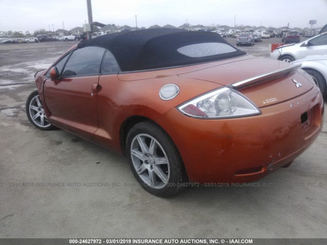 4A3AL35T27E010586 - 2007 MITSUBISHI ECLIPSE SPYDER GT ORANGE photo 3