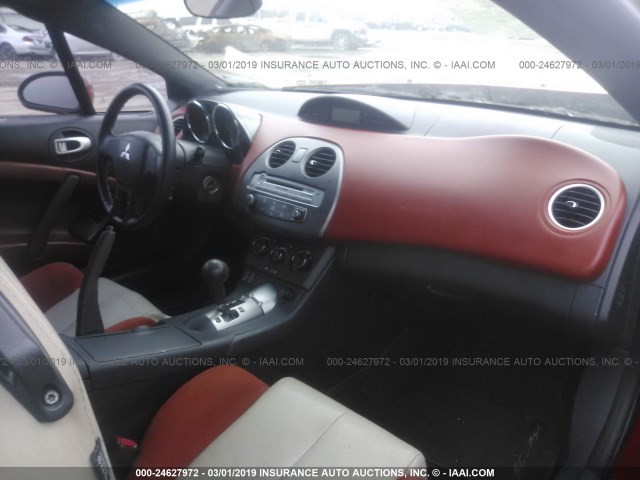 4A3AL35T27E010586 - 2007 MITSUBISHI ECLIPSE SPYDER GT ORANGE photo 5