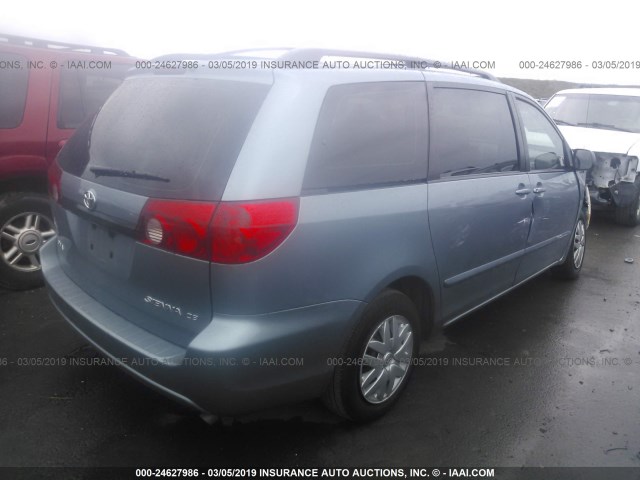 5TDZA23C86S542488 - 2006 TOYOTA SIENNA CE/LE Light Blue photo 4