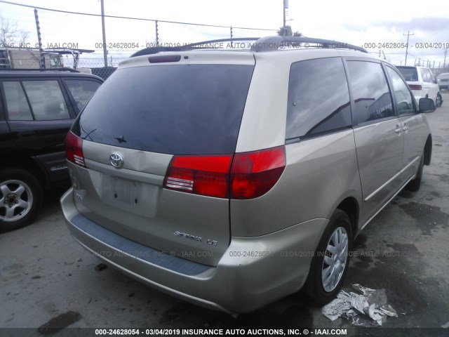 5TDZA23C94S049917 - 2004 TOYOTA SIENNA CE/LE GOLD photo 4